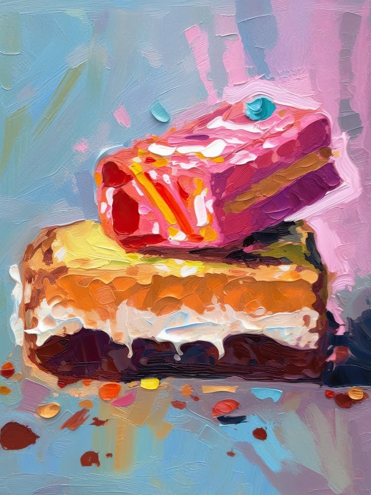Birthday Cake Oil Painting 1