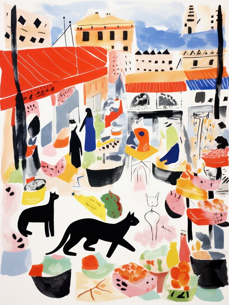 The Food Market In Paris 3 Illustration