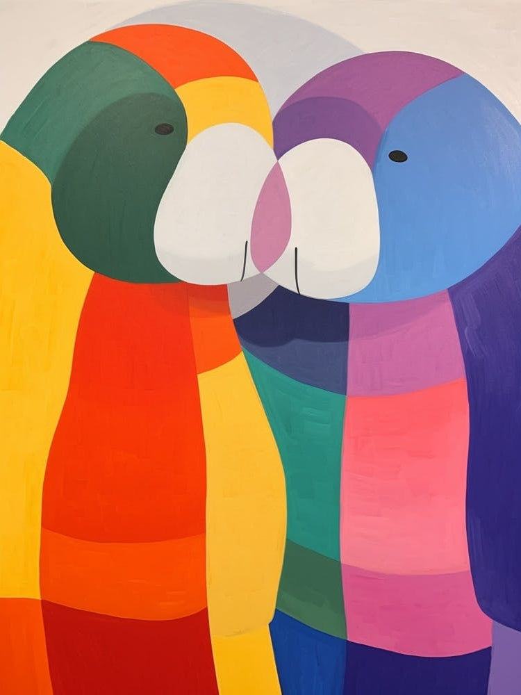 Colourful Kids Animal Art Manatee