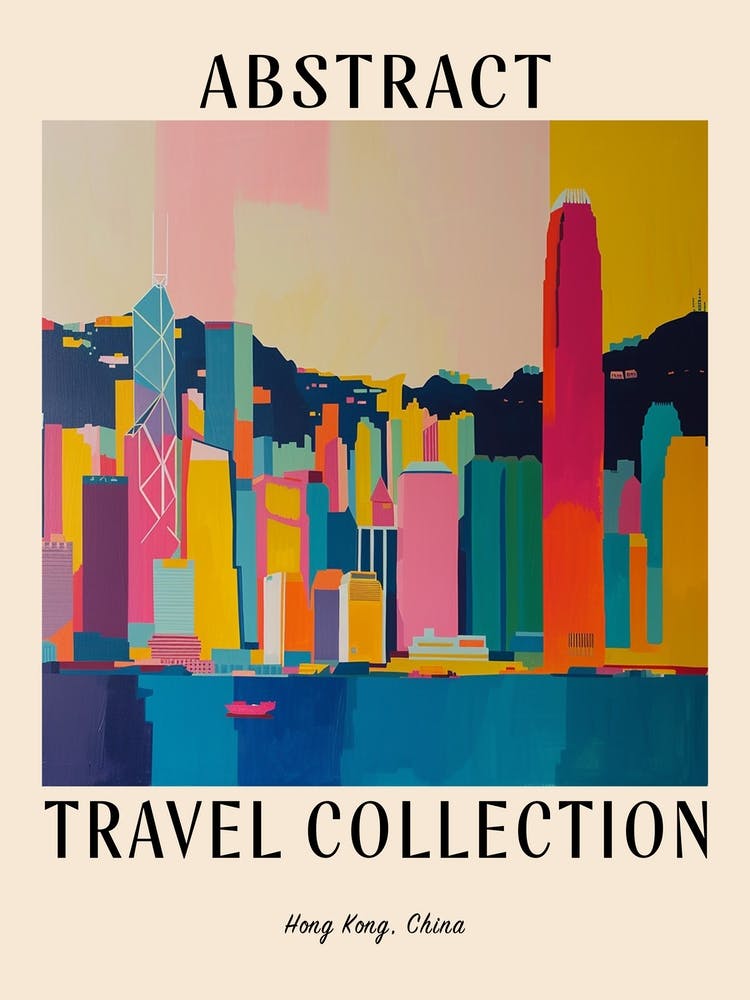 Abstract Travel Collection Poster Hong Kong China 2