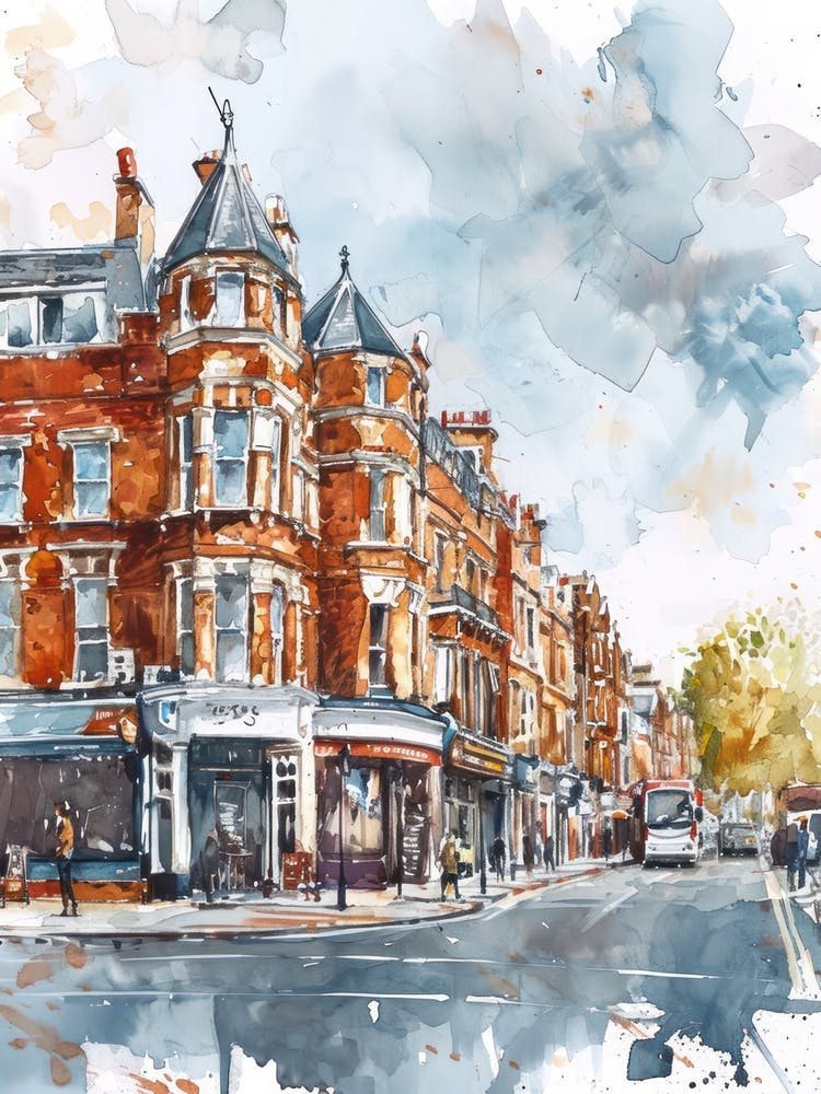 Ealing London Borough   Street Watercolour 2