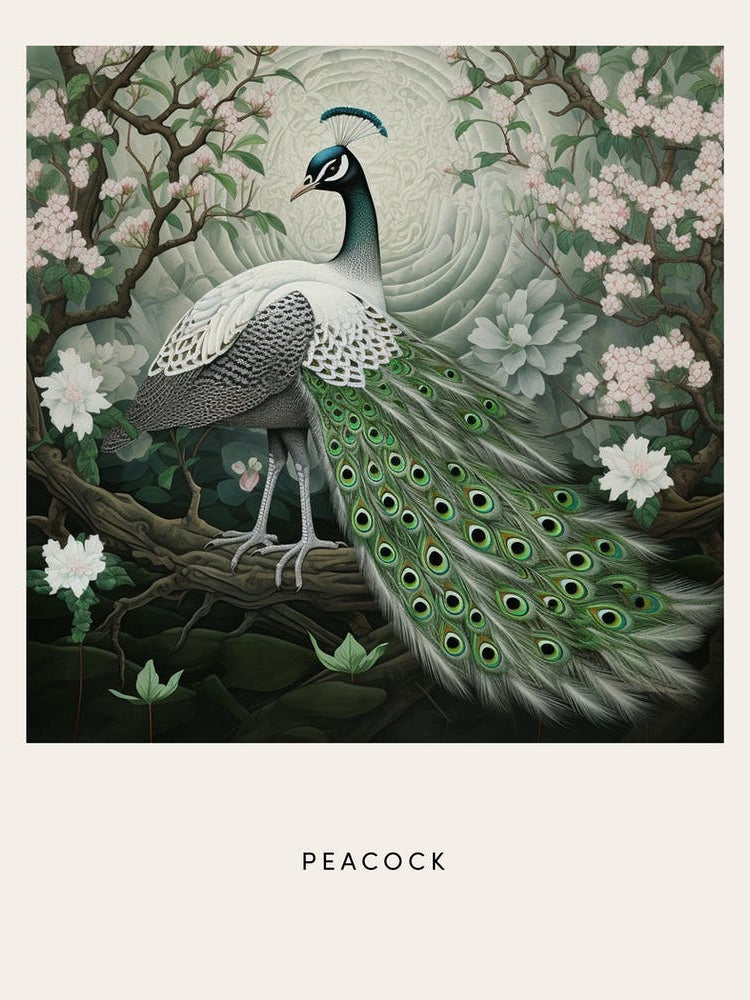 Ohara Koson Inspired Bird Painting Peacock 8 Poster