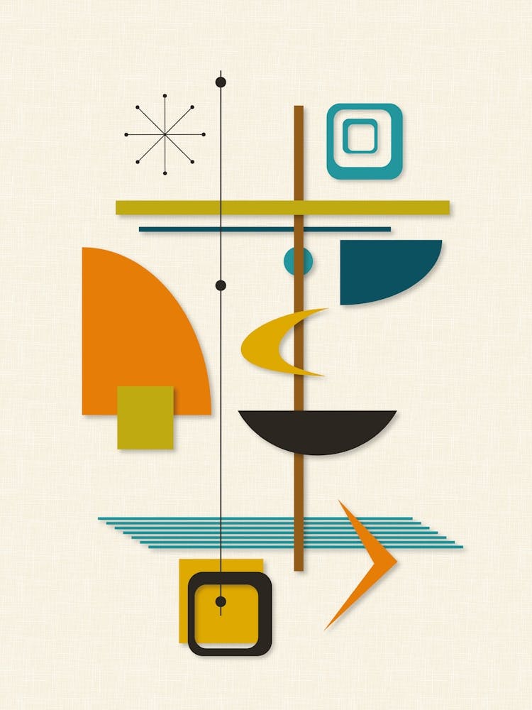 Mid Century Modern Shapes Print 3