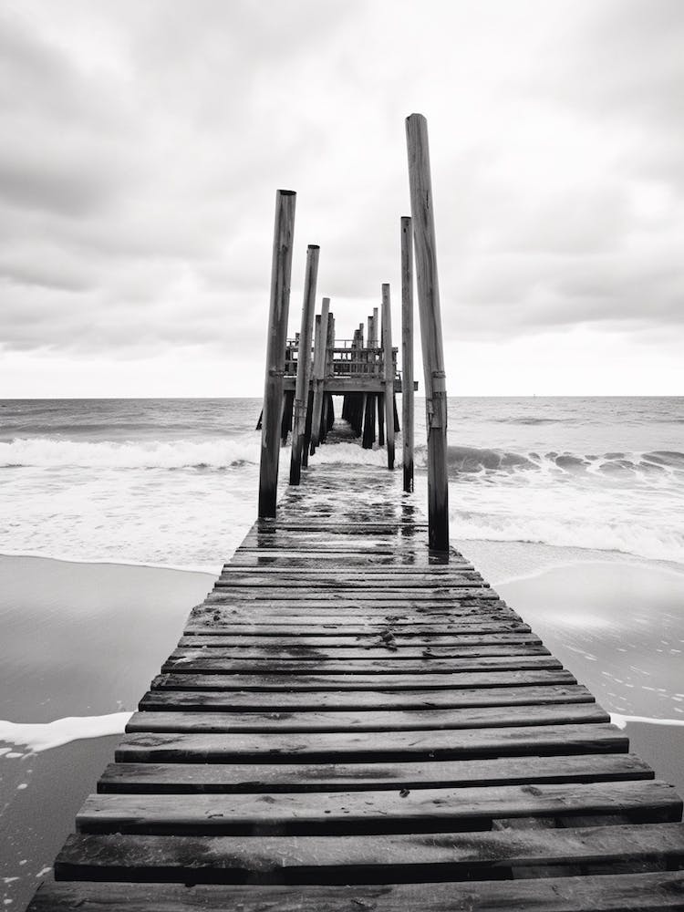 Outer Banks, Black And White Analogue Photograph 3