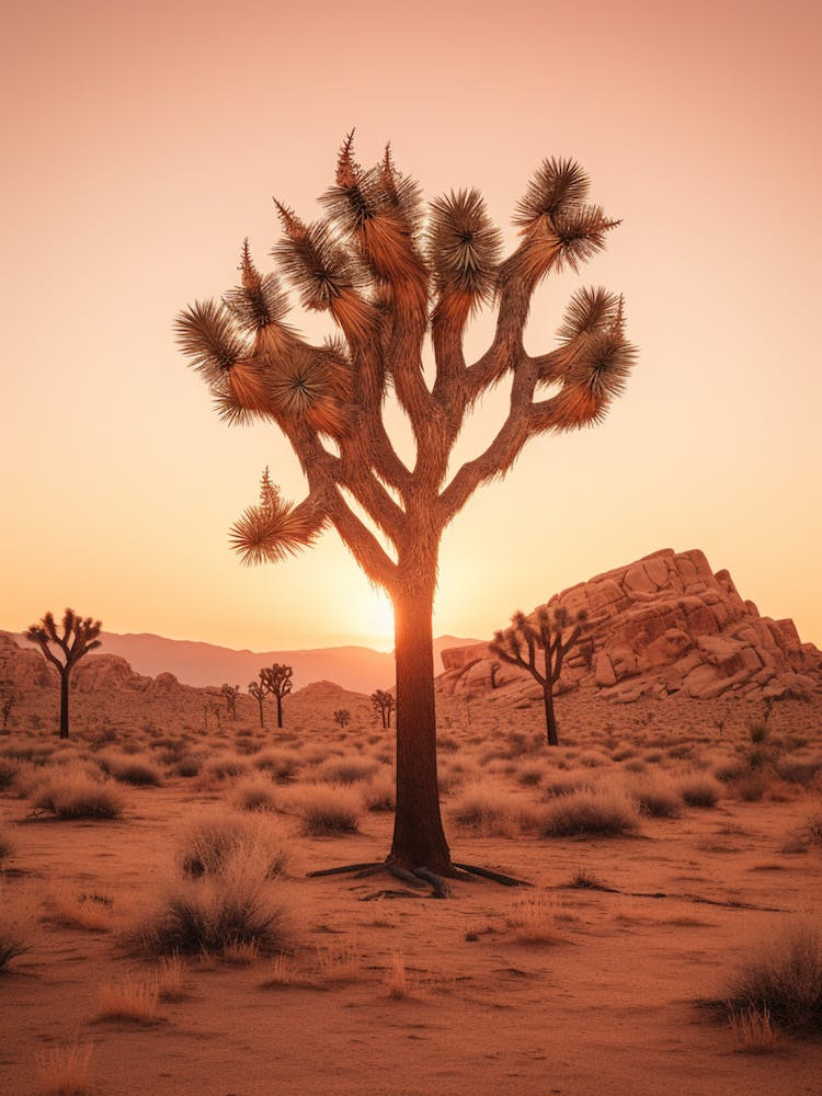  Photograph Of A Joshua Trees At Dawn In Desert 3