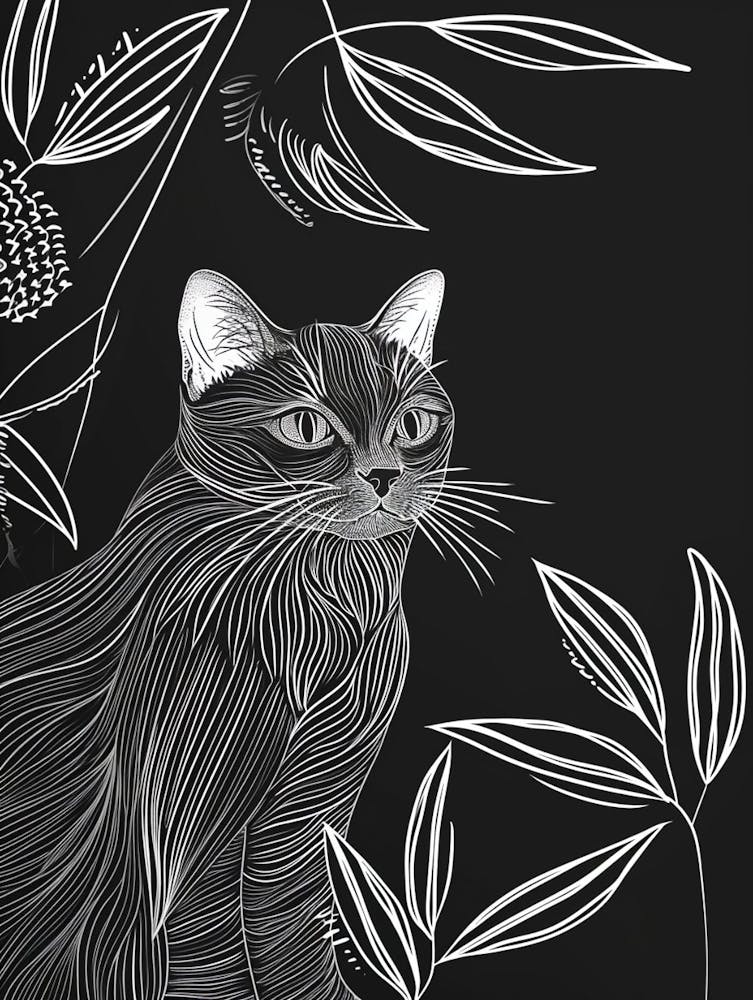 Scottish Fold Cat Minimalist Illustration 2