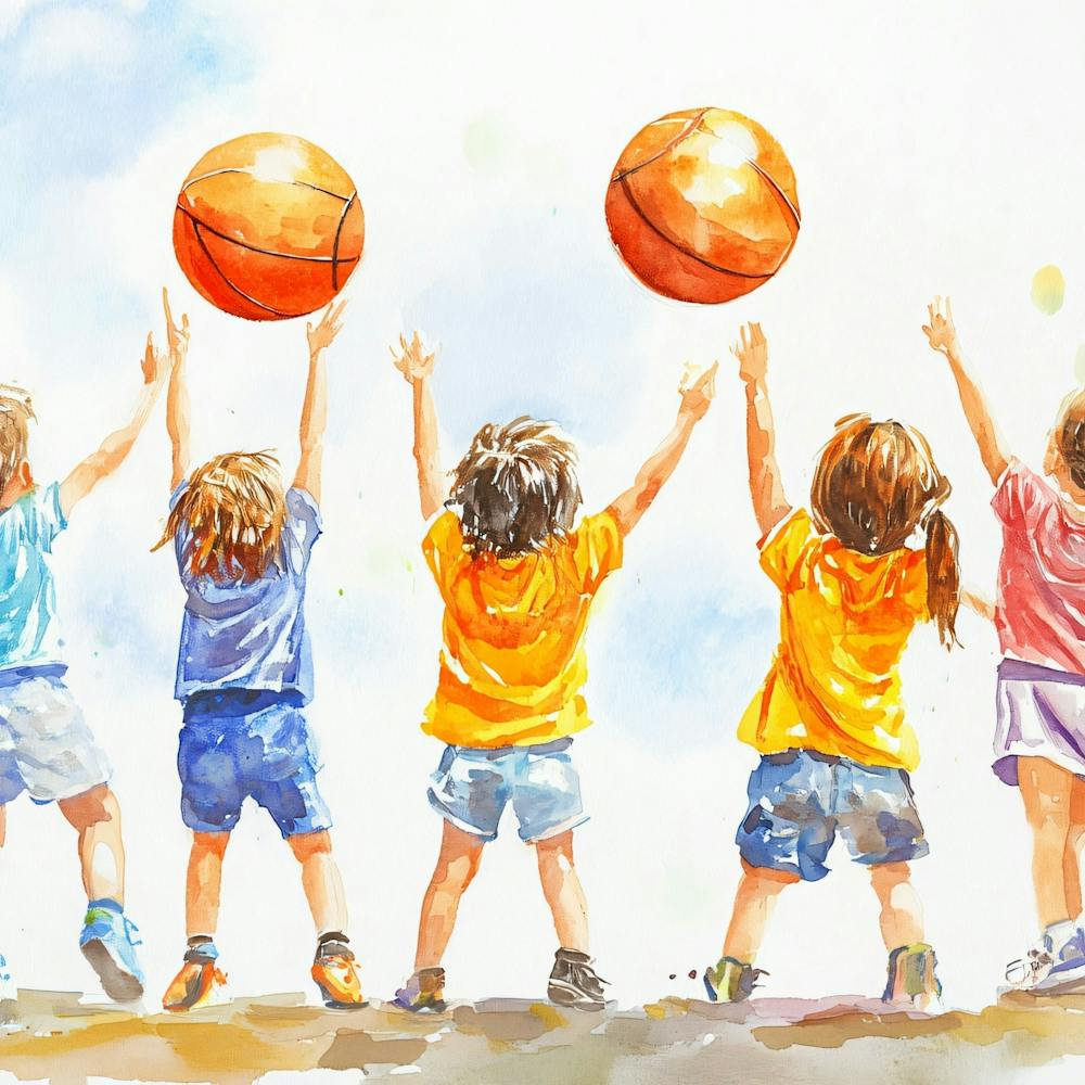 Children Playing Basketball