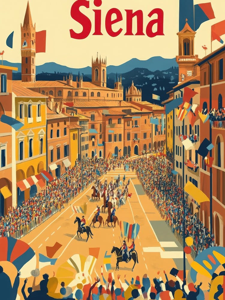 Aihrgdesign A 1970s Inspired Travel Poster For Siena Depictin 6e22a87d 79e0 4960 80fc 239c1935b040 0
