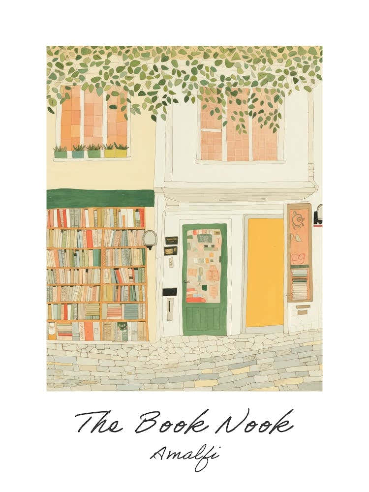 Amalfi The Book Nook Pastel Colours 3 Poster