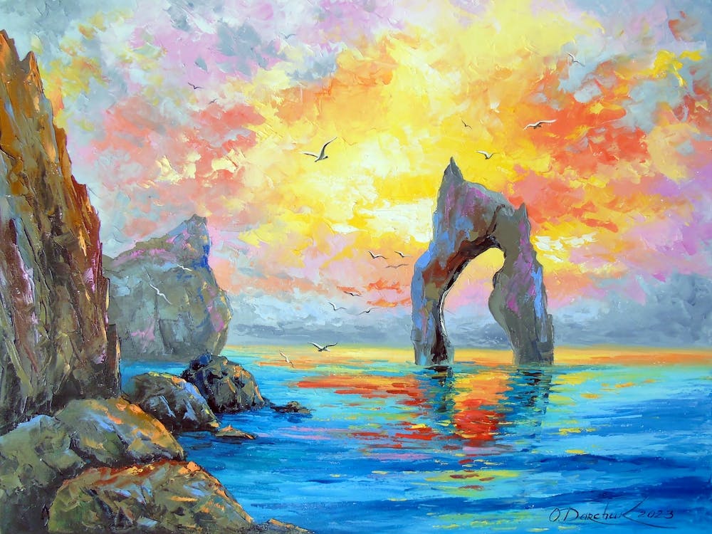 Morgendämmerung am Meer