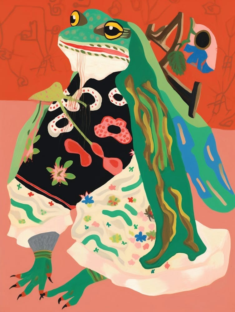 Maximalist Animal Painting Frog 2