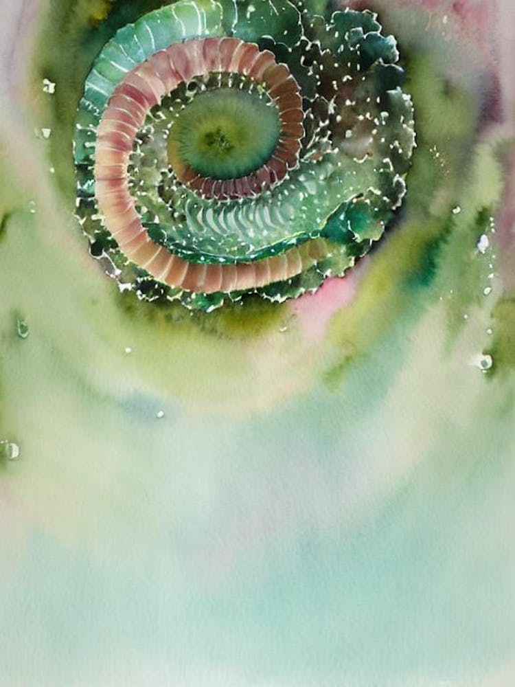 Giant Tube Worm Storybook Watercolour