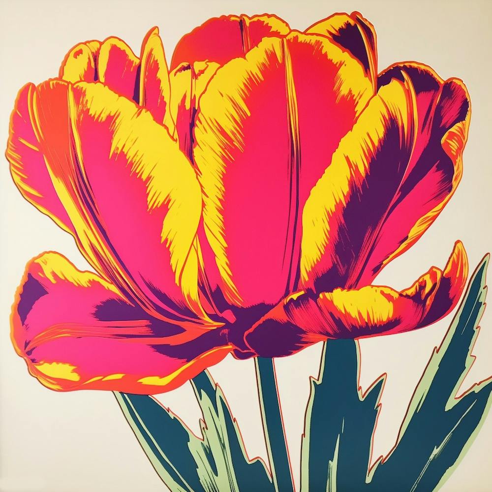 Tulip 4 Pop Art Illustration Square