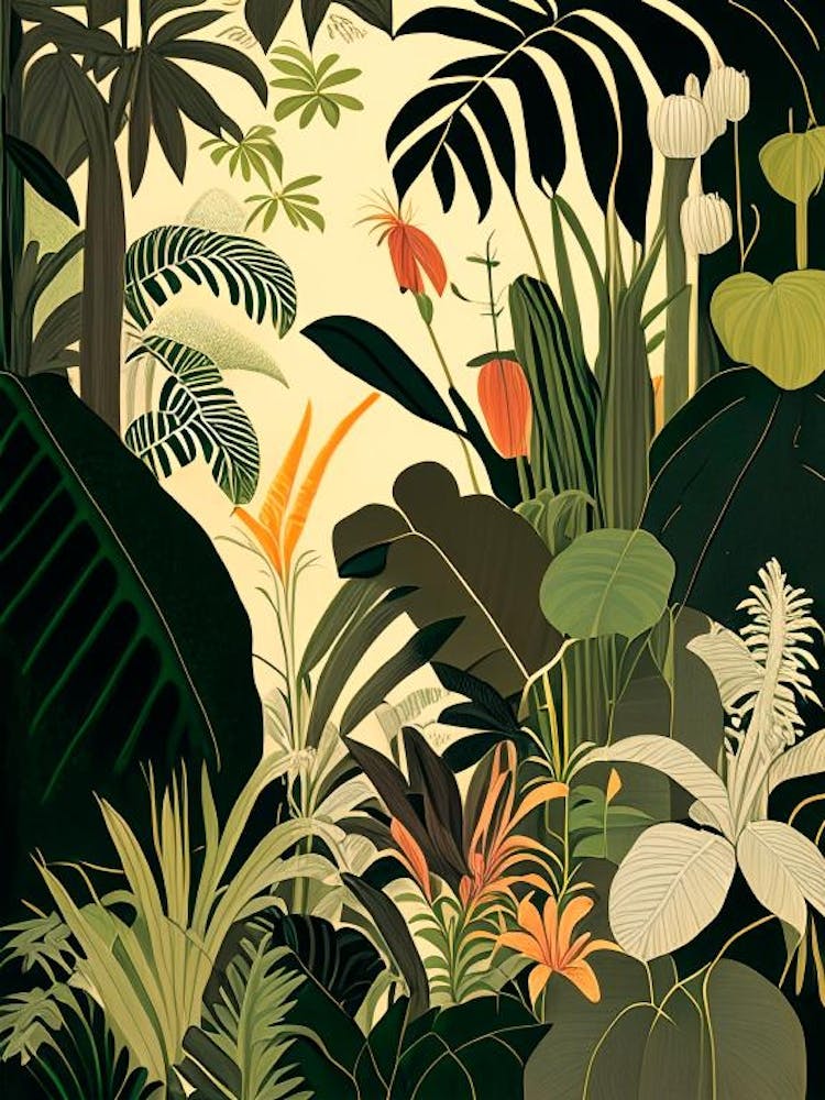 Jungle Botanical 3 Rousseau Inspired