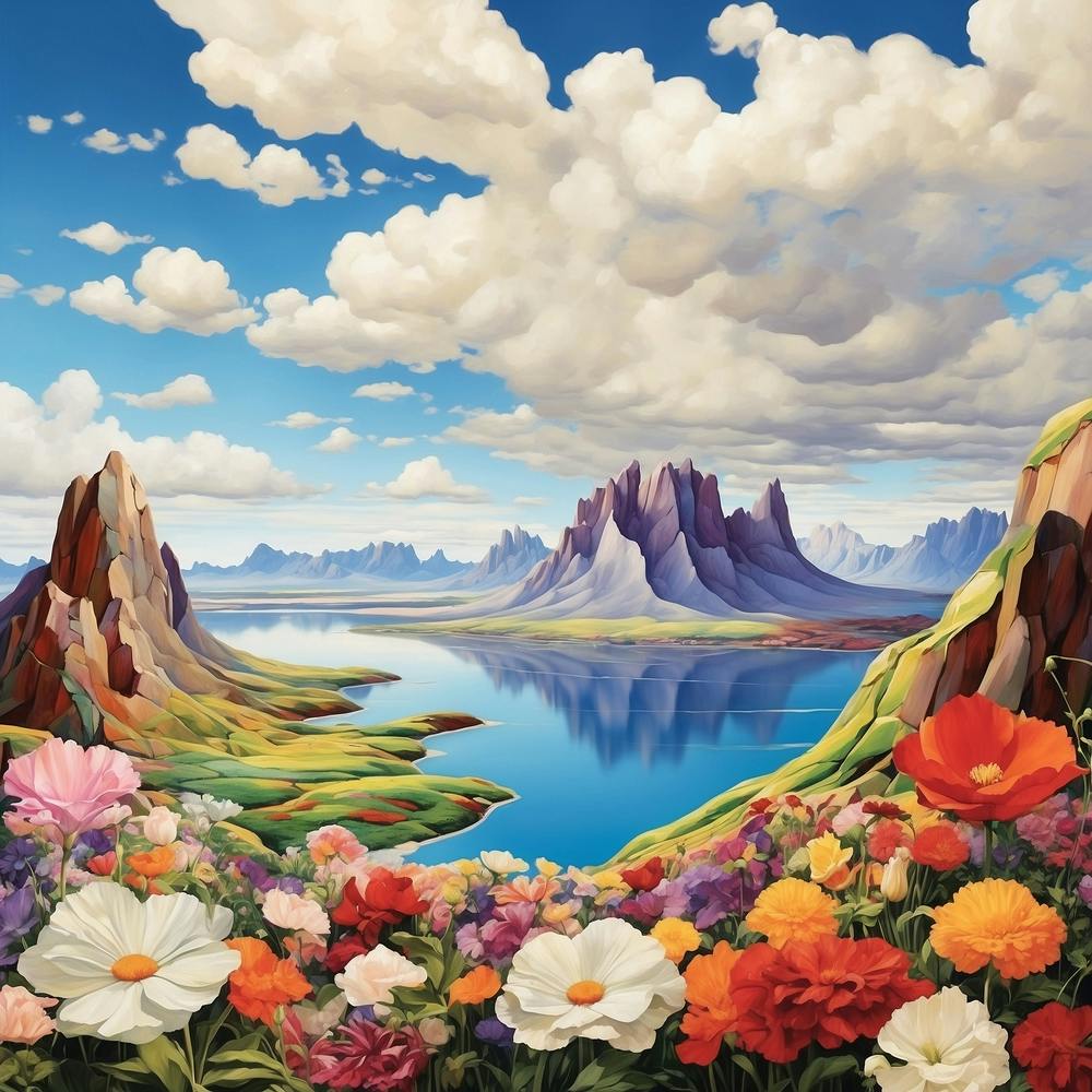 Flowers On The Lake