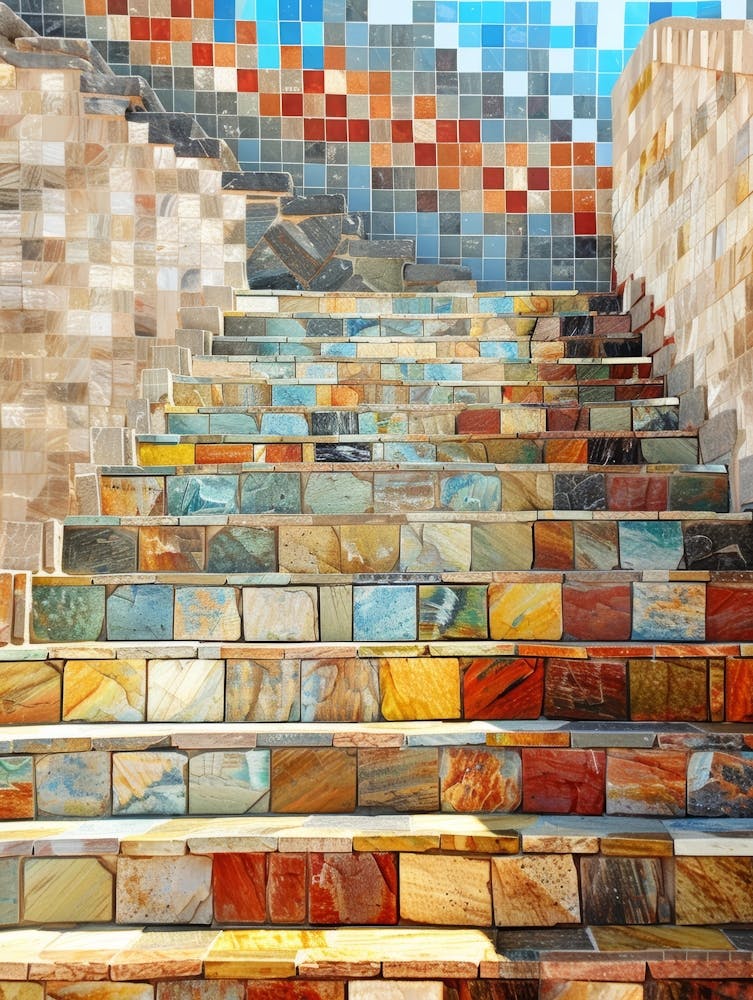 Photo d'escaliers colorés