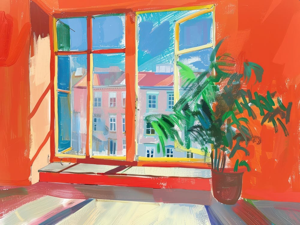 Santander From The Window View Painting 3