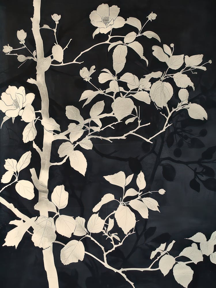 Great Japan Hokusai Monochrome Flowers 1310