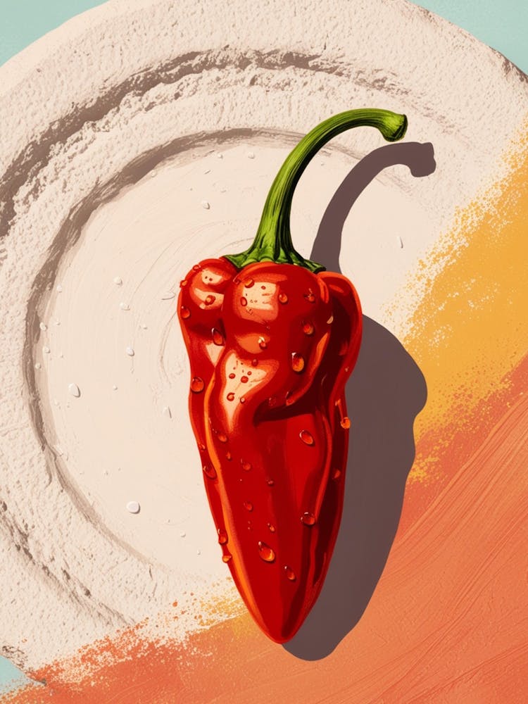 Hot Pepper On A Plate