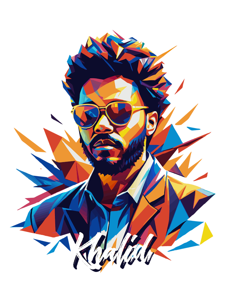 Khalid 03 Portrait Music Icon Style WPAP Pop Art