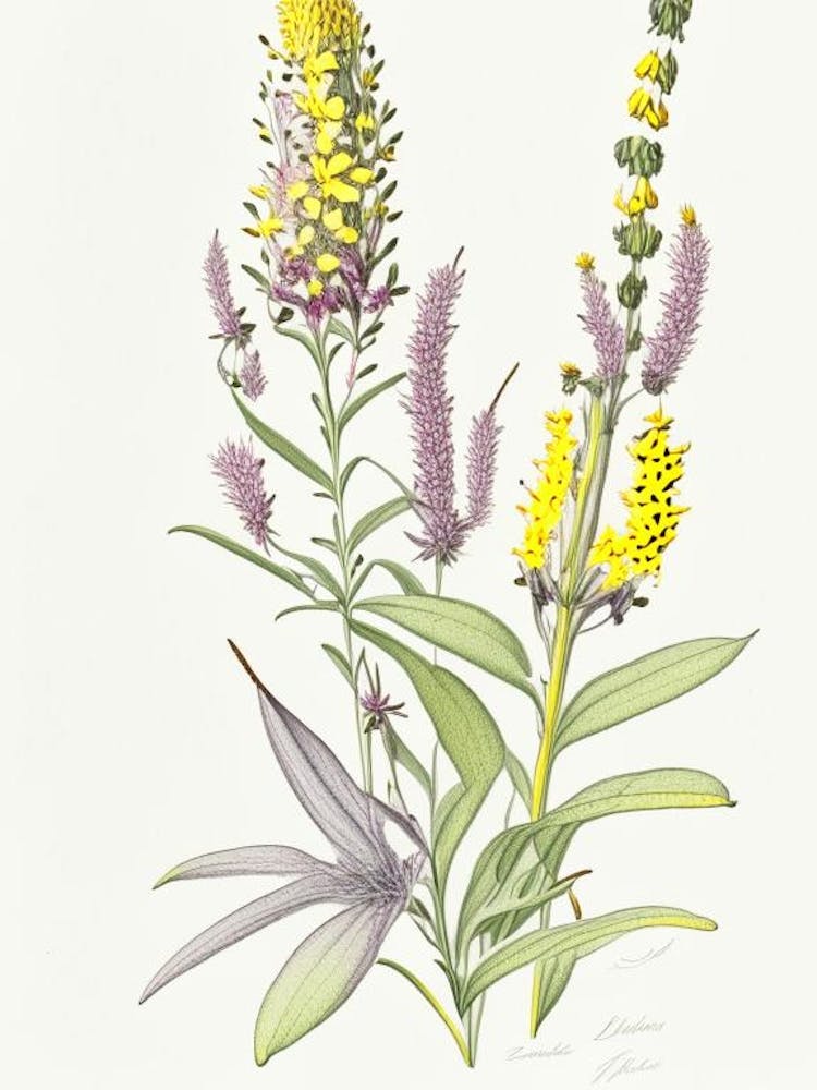 Lysimachia Floral Quentin Blake Inspired Illustration 1 Flower