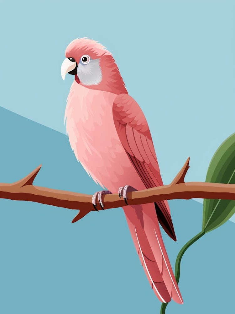 Minimalist Parrot 3 Illustration