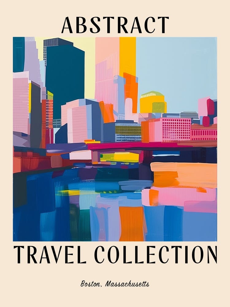 Poster Collection Voyage Abstrait Boston Massachusetts 1