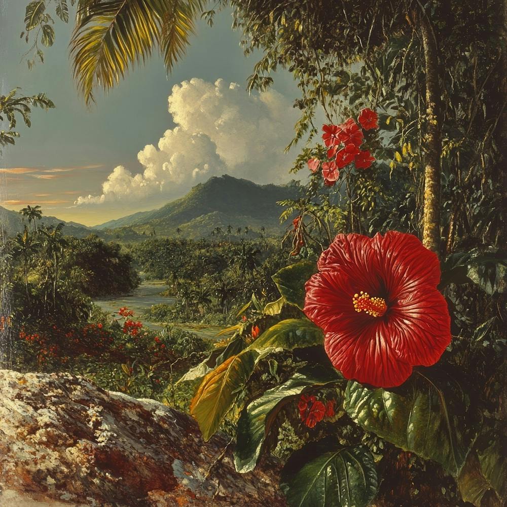 Art Hibiscus Rouge