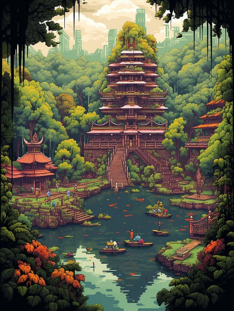 Taman Negara Sinharaj Pixel Art 2
