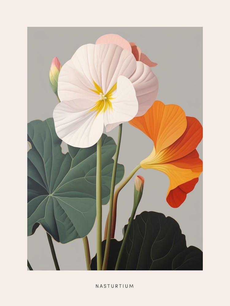 Illustration de Fleur Capucine 4 Affiche