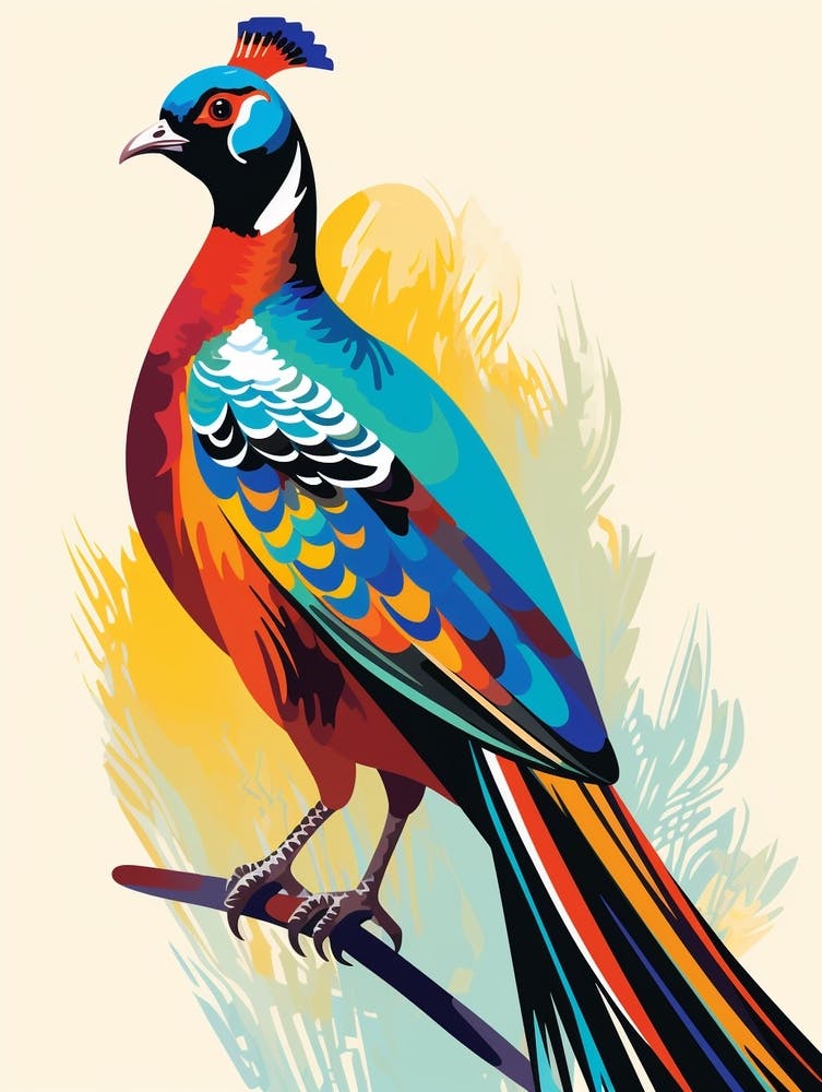 Colourful Geometric Bird Pheasant 4
