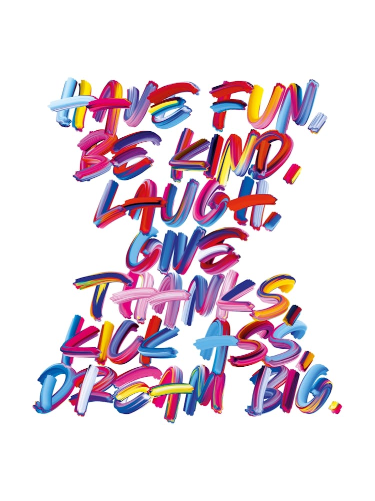 Colourful Graffiti Type Dream Big Poster In White, Inspirational Quote