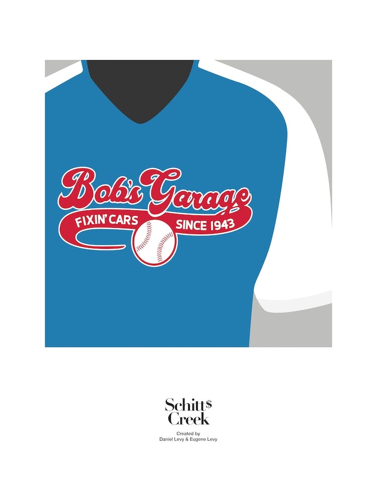 Schitts Bobs Garage Baseball Shirt