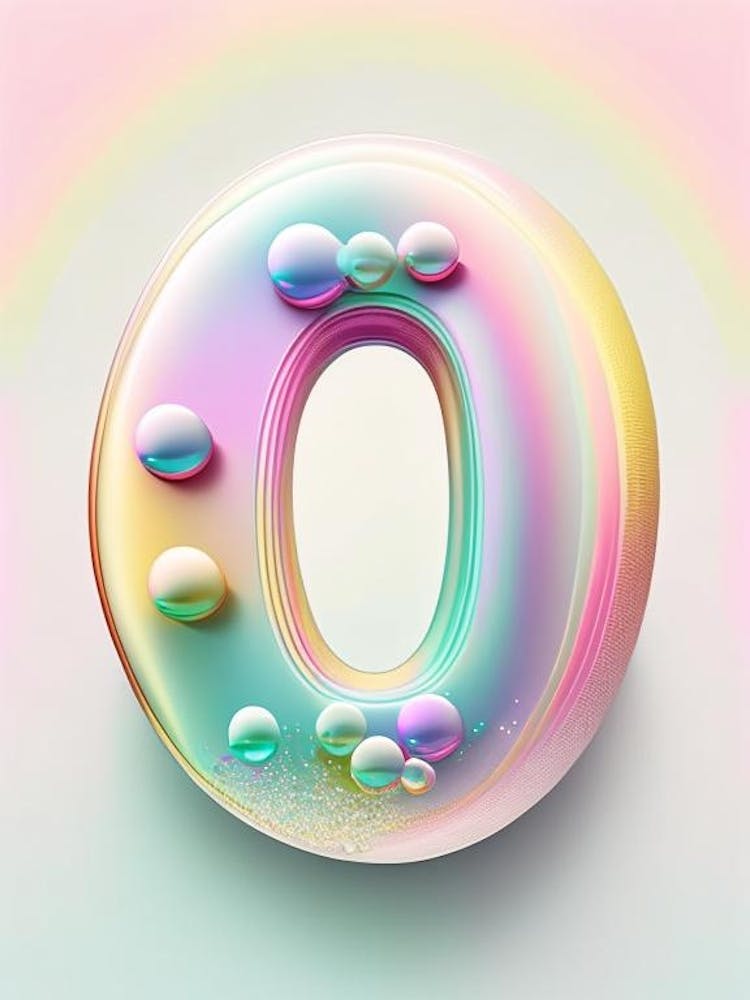 O, Alphabet-Blase Regenbogen 1
