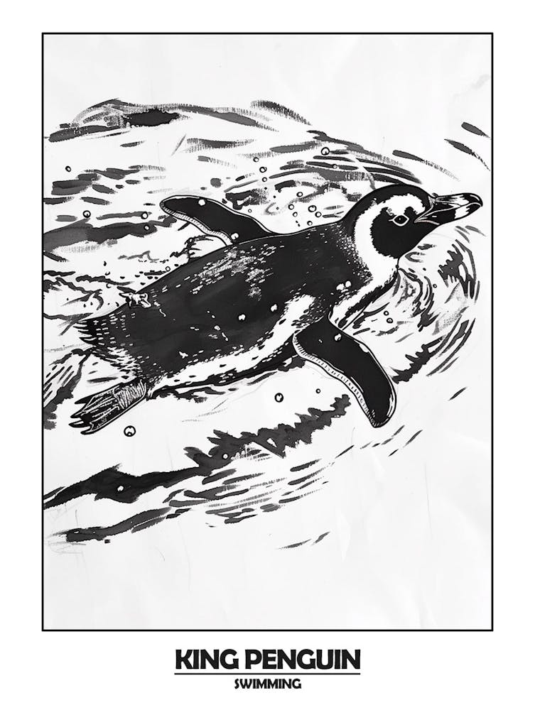 Penguin Swimming Poster 7