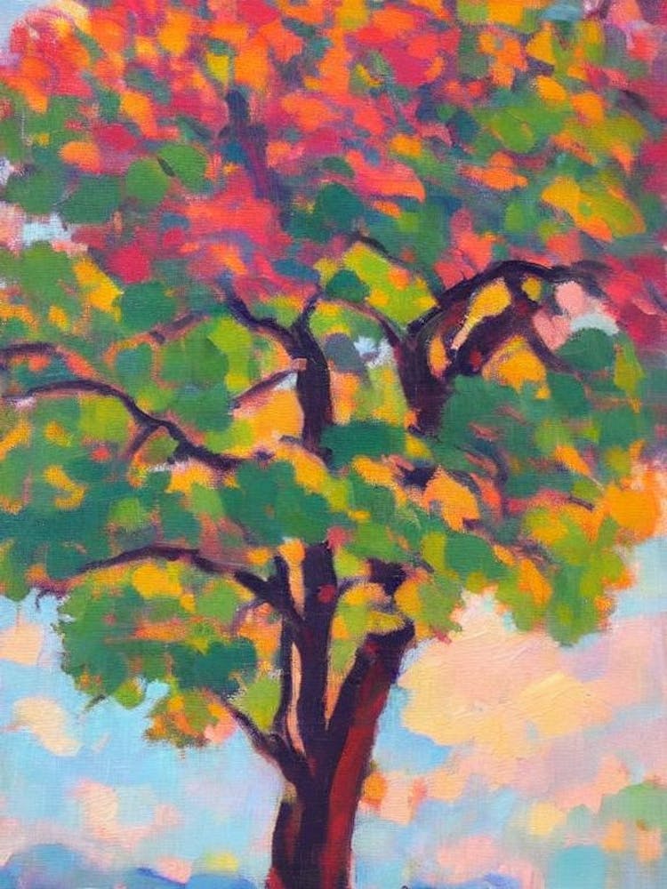 Nuttall Oak tree Abstract Block Colour