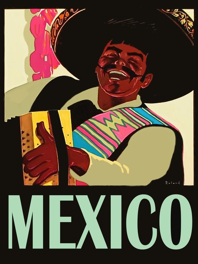 Mexico, Happy Man Playing Accordion