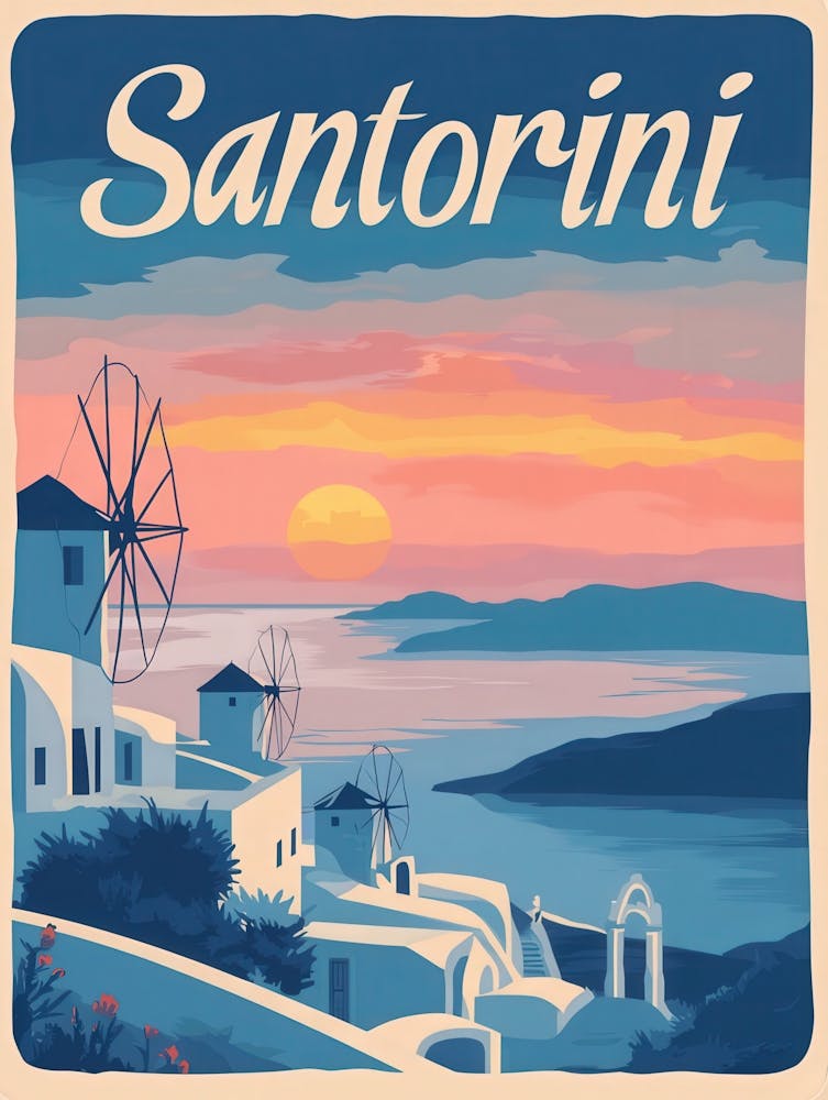 Aihrgdesign A Classic 1960s Travel Poster For Santorini