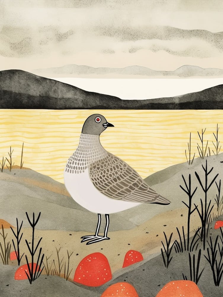 Bird Illustration Grey Plover 1