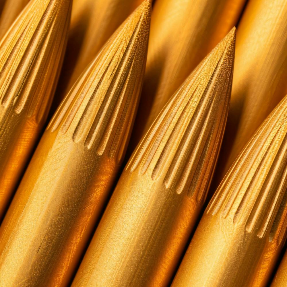 Close Up Of Gold Bullets