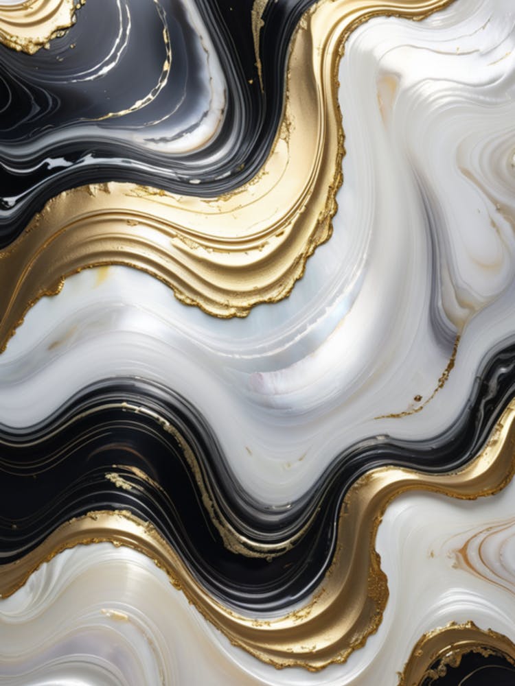 Abstract Black And Gold Marble