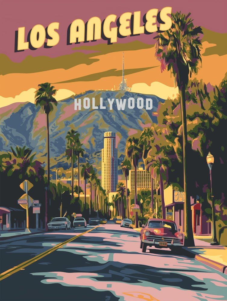 Los Angeles California Vintage Travel Poster