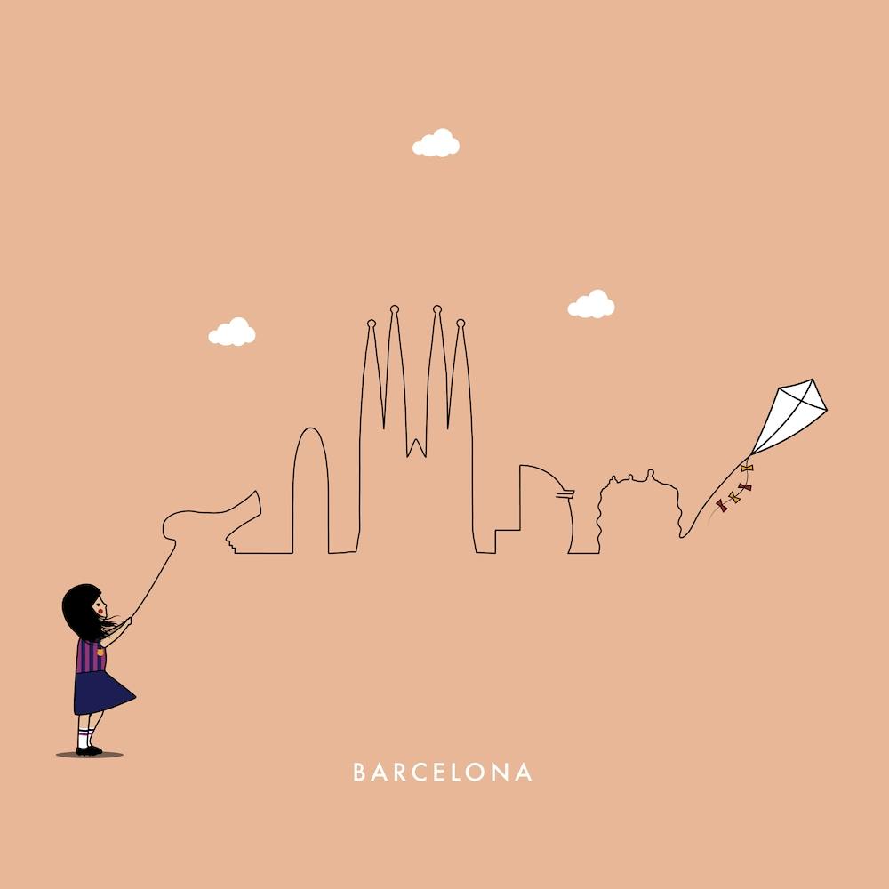 Barcelona Skyline Kite