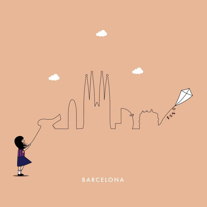 Barcelona Skyline Kite
