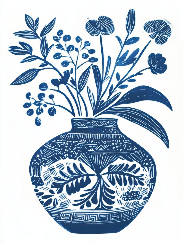 Blue And White Vase 3