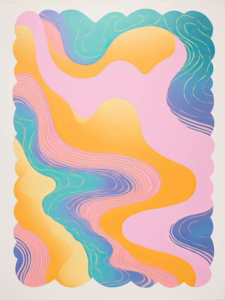 Abstract Landscape Risograph Style 9