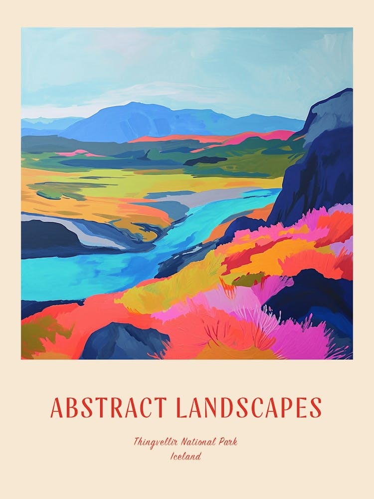 Colourful Abstract Thingvellir National Park Iceland 2 Poster