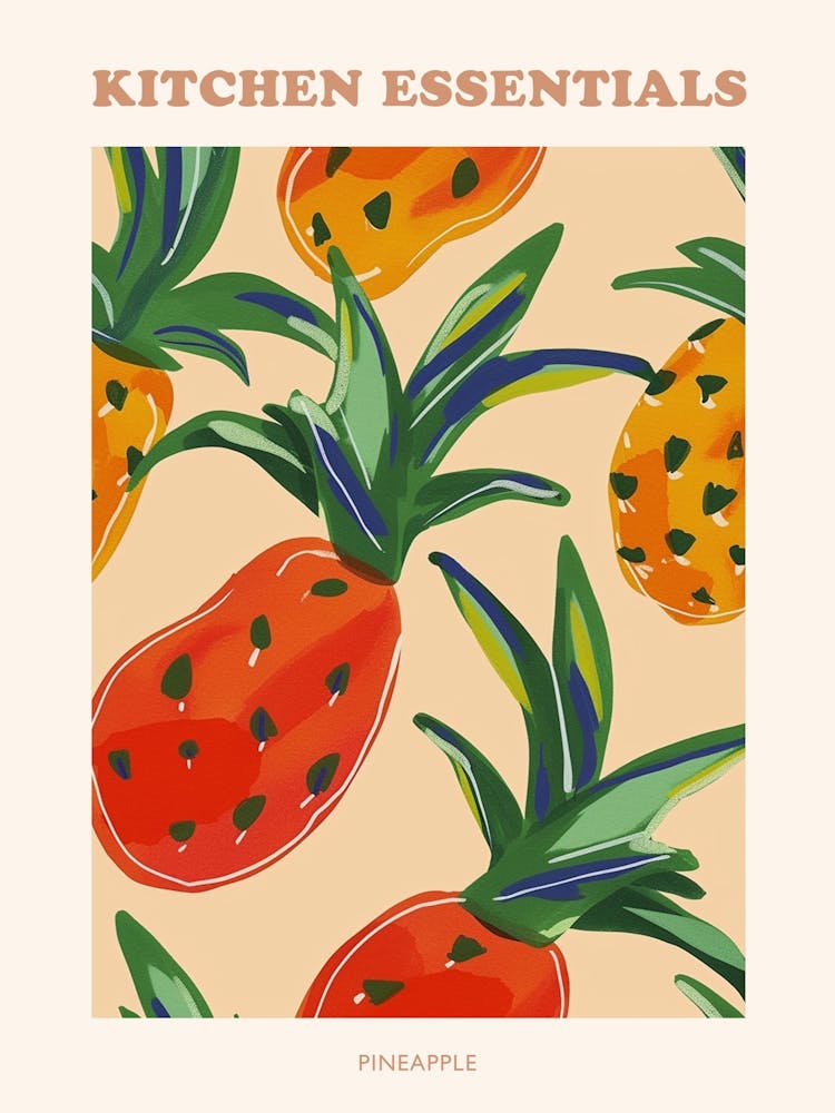Pineapple Pattern Illustration Poster 1