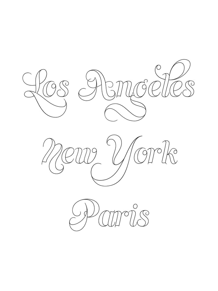 Los Angeles New York Paris Outline 2