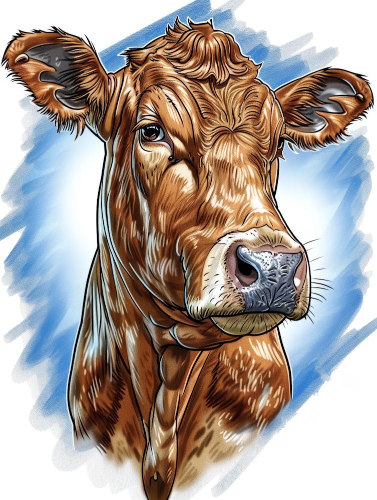 Cow Head Illustration